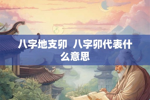 八字地支卯 八字卯代表什么意思 八字地支卯 八字卯代表什么意思