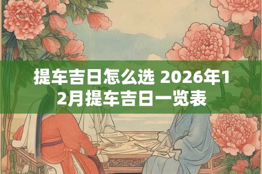 提车吉日怎么选 2026年12月提车吉日一览表