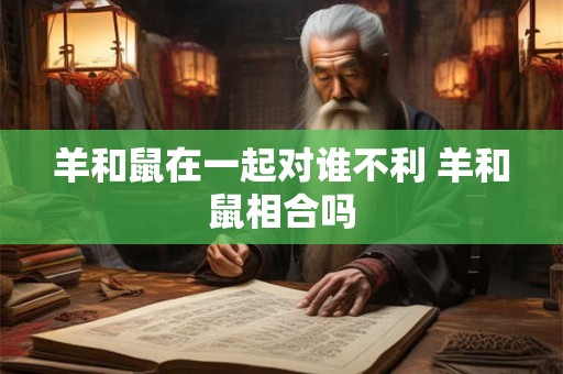 羊和鼠在一起对谁不利 羊和鼠相合吗