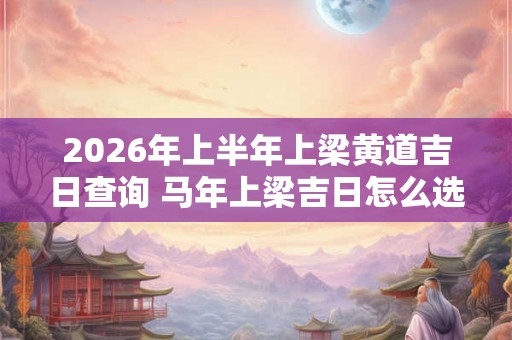 2026年上半年上梁黄道吉日查询 马年上梁吉日怎么选