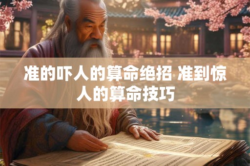 准的吓人的算命绝招 准到惊人的算命技巧