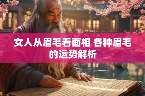 女人从眉毛看面相 各种眉毛的运势解析 女人从眉毛看面相 各种眉毛的运势解析