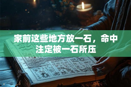 家前这些地方放一石，命中注定被一石所压