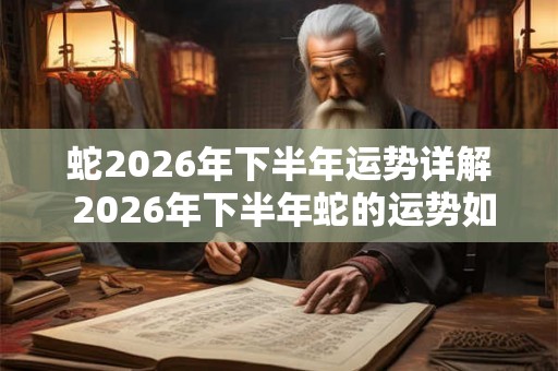 蛇2026年下半年运势详解 2026年下半年蛇的运势如何