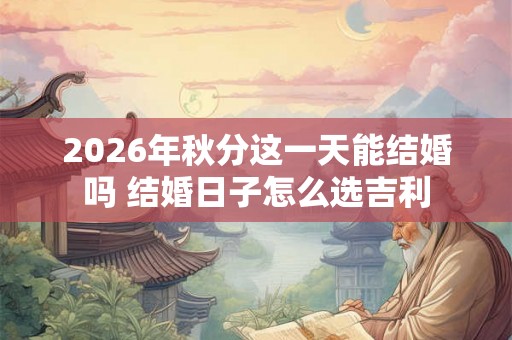 2026年秋分这一天能结婚吗 结婚日子怎么选吉利
