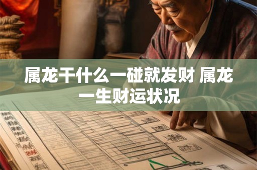 属龙干什么一碰就发财 属龙一生财运状况