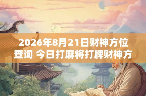 2026年8月21日财神方位查询 今日打麻将打牌财神方位