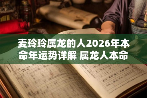 麦玲玲属龙的人2026年本命年运势详解 属龙人本命年运程及每月运势 麦玲玲属龙的人2026年本命年运势详解 属龙人本命年运程及每月运势