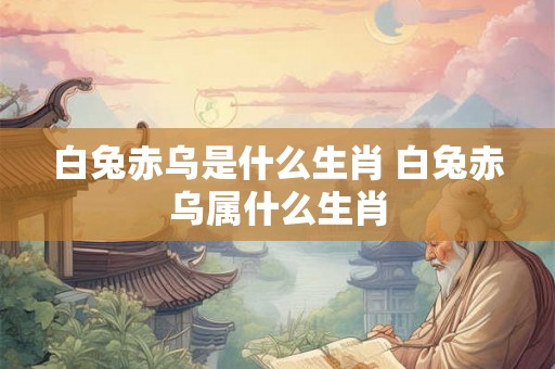 白兔赤乌是什么生肖 白兔赤乌属什么生肖