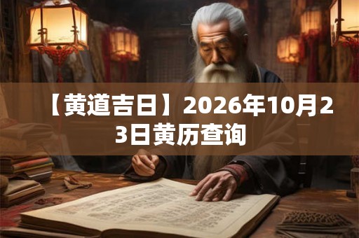 【黄道吉日】2026年10月23日黄历查询