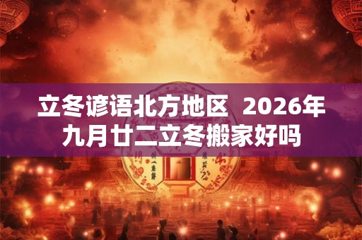 立冬谚语北方地区  2026年九月廿二立冬搬家好吗