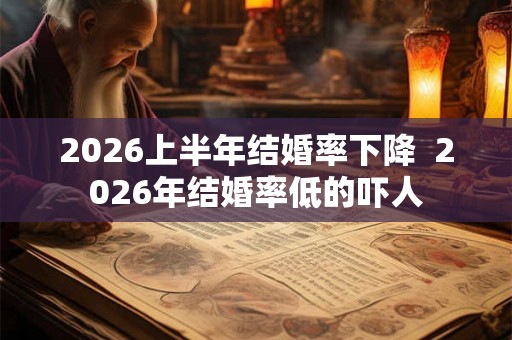 2026上半年结婚率下降  2026年结婚率低的吓人