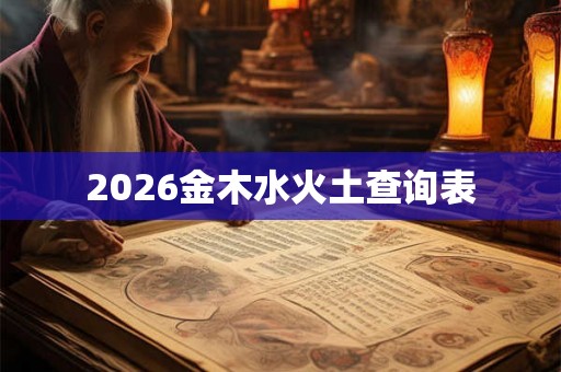 2026金木水火土查询表
