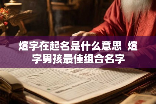 煊字在起名是什么意思 煊字男孩最佳组合名字 煊字在起名是什么意思 煊字男孩最佳组合名字