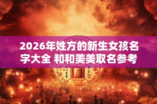 2026年姓方的新生女孩名字大全 和和美美取名参考