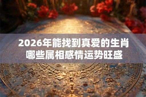 2026年能找到真爱的生肖 哪些属相感情运势旺盛