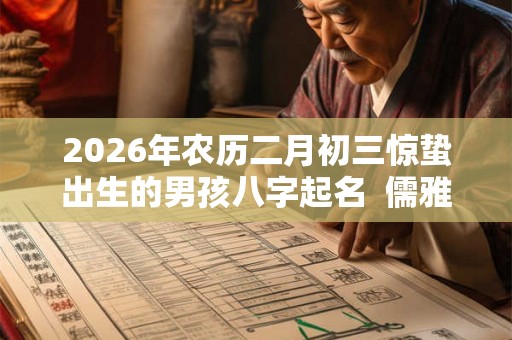 2026年农历二月初三惊蛰出生的男孩八字起名  儒雅有深意的名字