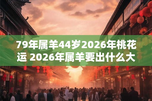 79年属羊44岁2026年桃花运 2026年属羊要出什么大事