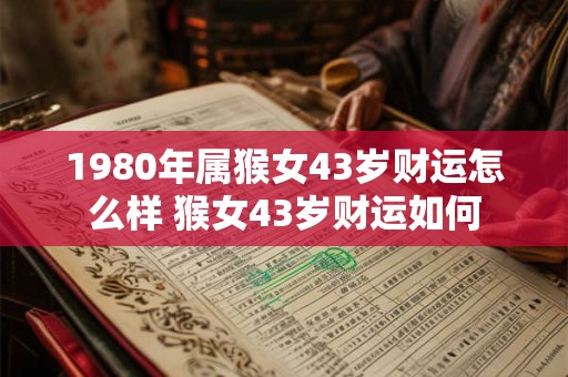 1980年属猴女43岁财运怎么样 猴女43岁财运如何