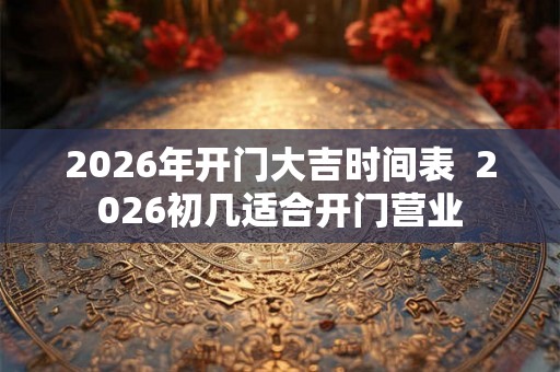2026年开门大吉时间表 2026初几适合开门营业 2026年开门大吉时间表 2026初几适合开门营业