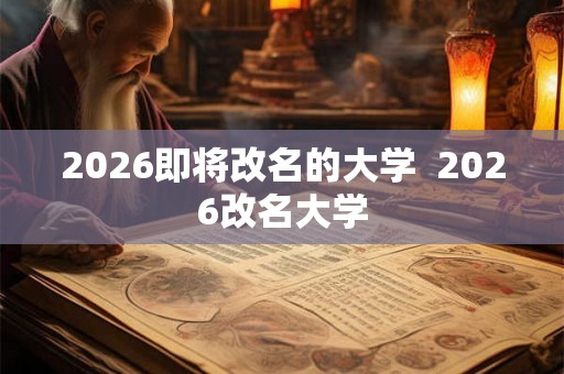 2026即将改名的大学  2026改名大学