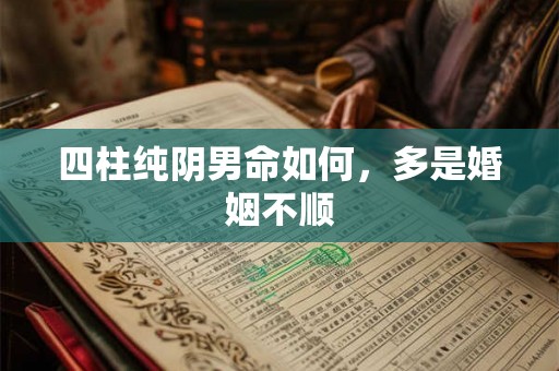 四柱纯阴男命如何,多是婚姻不顺 四柱纯阴男命如何,多是婚姻不顺