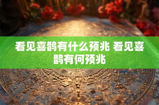 看见喜鹊有什么预兆 看见喜鹊有何预兆 看见喜鹊有什么预兆 看见喜鹊有何预兆