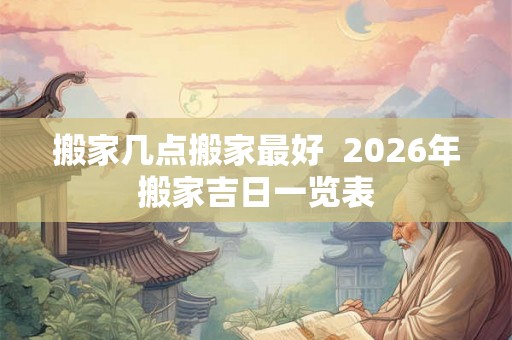 搬家几点搬家最好  2026年搬家吉日一览表