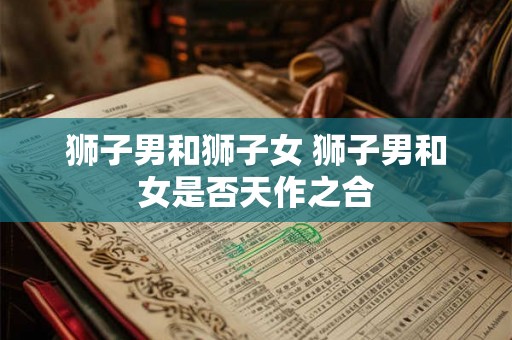 狮子男和狮子女 狮子男和女是否天作之合