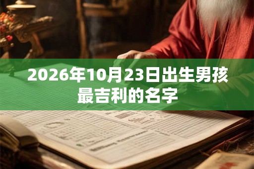 2026年10月23日出生男孩最吉利的名字