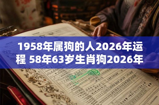 1958年属狗的人2026年运程 58年63岁生肖狗2026年运势 1958年属狗的人2026年运程 58年63岁生肖狗2026年运势
