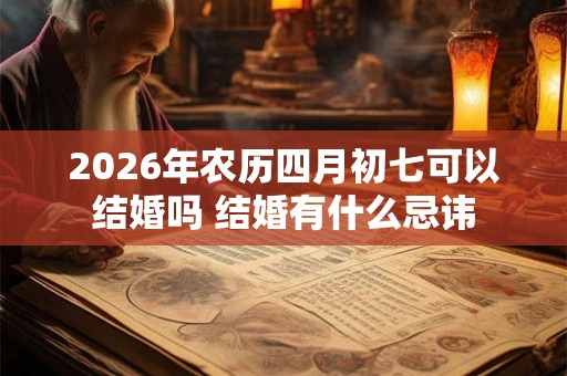 2026年农历四月初七可以结婚吗 结婚有什么忌讳