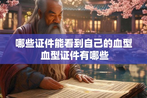 哪些证件能看到自己的血型 血型证件有哪些