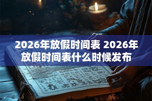 2026年放假时间表 2026年放假时间表什么时候发布