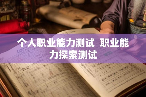 个人职业能力测试 职业能力探索测试 个人职业能力测试 职业能力探索测试