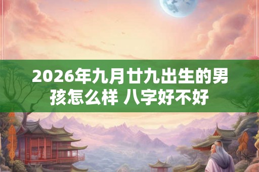 2026年九月廿九出生的男孩怎么样 八字好不好