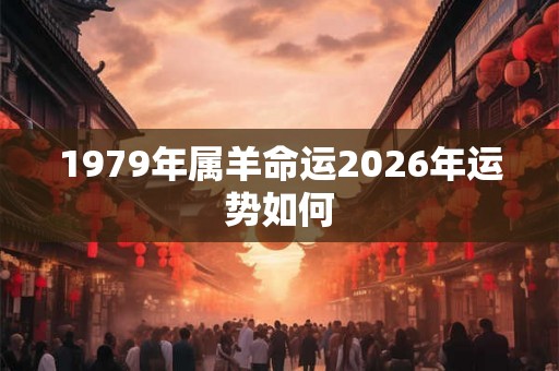 1979年属羊命运2026年运势如何