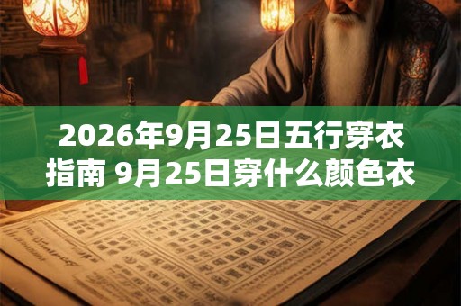2026年9月25日五行穿衣指南 9月25日穿什么颜色衣服