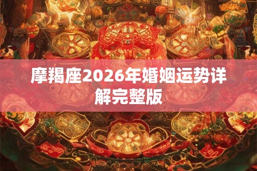 摩羯座2026年婚姻运势详解完整版 摩羯座2026年婚姻运势详解完整版
