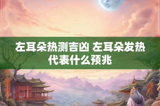 左耳朵热测吉凶 左耳朵发热代表什么预兆