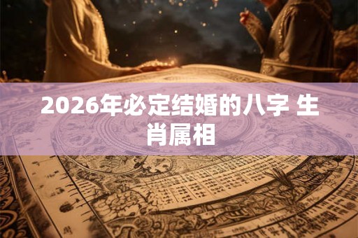 2026年必定结婚的八字 生肖属相