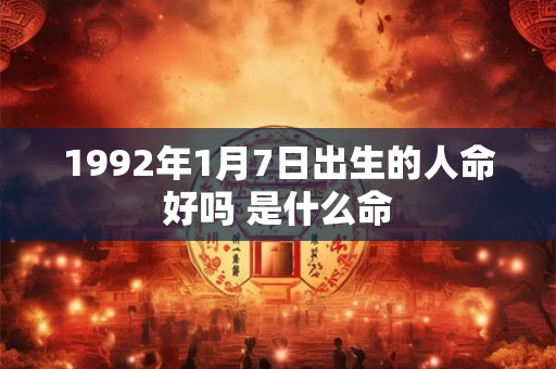 1992年1月7日出生的人命好吗 是什么命