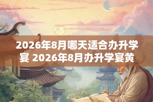 2026年8月哪天适合办升学宴 2026年8月办升学宴黄道吉日查询