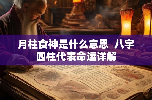 月柱食神是什么意思  八字四柱代表命运详解