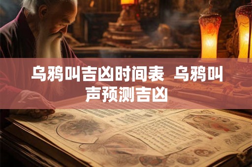 乌鸦叫吉凶时间表  乌鸦叫声预测吉凶