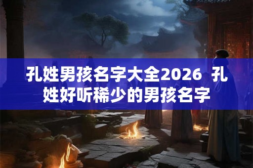孔姓男孩名字大全2026  孔姓好听稀少的男孩名字