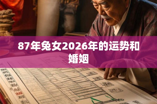 87年兔女2026年的运势和婚姻