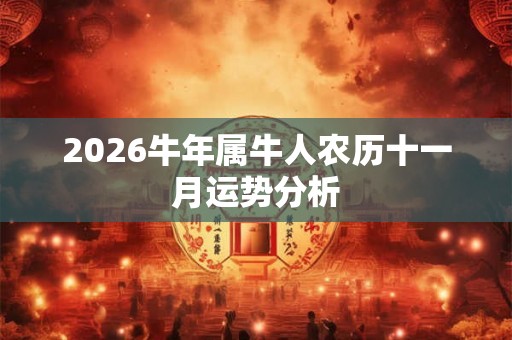2026牛年属牛人农历十一月运势分析 2026牛年属牛人农历十一月运势分析