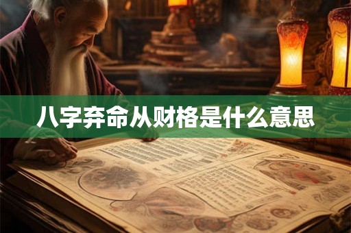 八字弃命从财格是什么意思