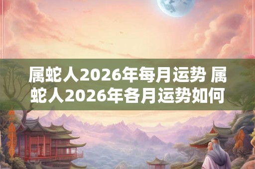 属蛇人2026年每月运势 属蛇人2026年各月运势如何